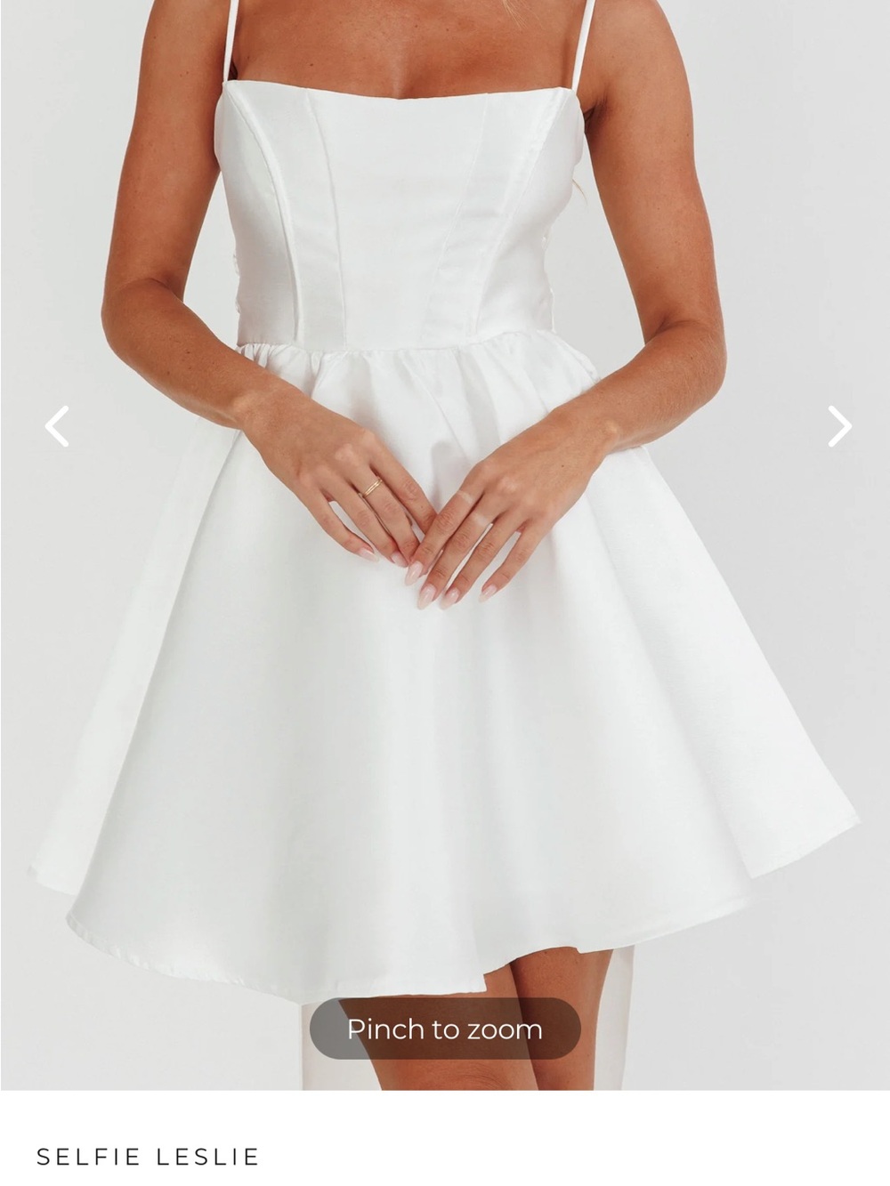 Selfie Leslie White Mini A-Line Spaghetti Strap Dress Bridal